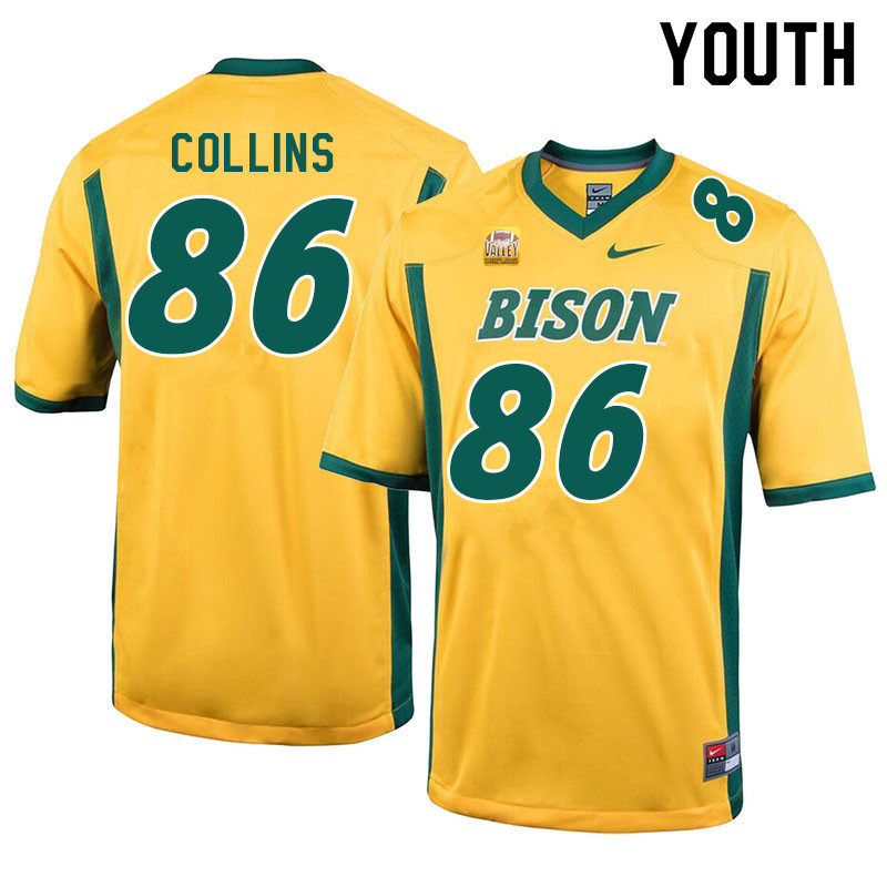 Youth #86 Mekhi Collins North Dakota State Bison College Football Jerseys Sale-Yellow - Click Image to Close